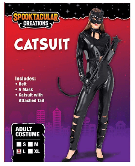 Classic Halloween Cat Costume with Kitty Mask and Belt - Women - Spooktacular Creations