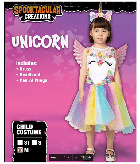 Unicorn Princess Rainbow Dress with Headband and Wings for Kids - Spooktacular Creations