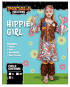 Peace Love 60s/70s Happy Hippie Girl Costume with Hippie Accessories for Kids - Spooktacular Creations