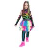 Funky Bones Colorful Skeleton Deluxe Costume for Girls Cosplay