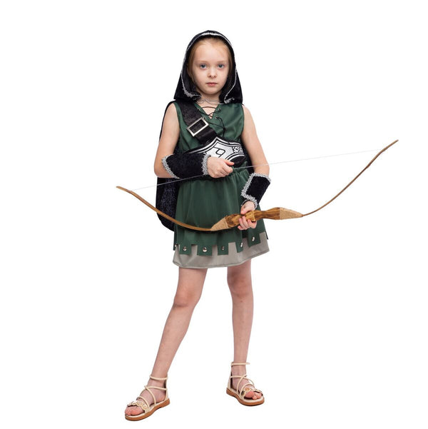 Warrior Night Hooded Huntress Costume for Halloween Tween Girls with Accessories - Spooktacular Creations