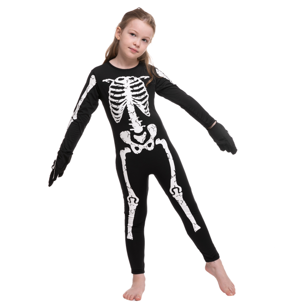 Girl's Pretty Skeleton Costume Cosplay - Child