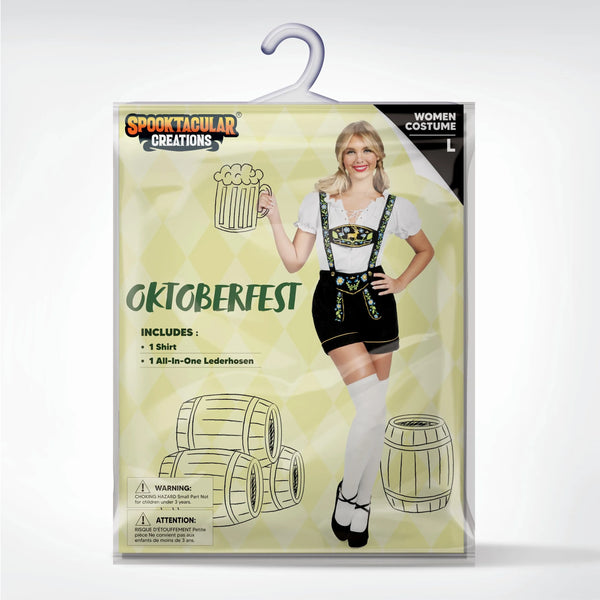 German Oktoberfest Beer Girl Costume Set for Adult Halloween Dress Up Party