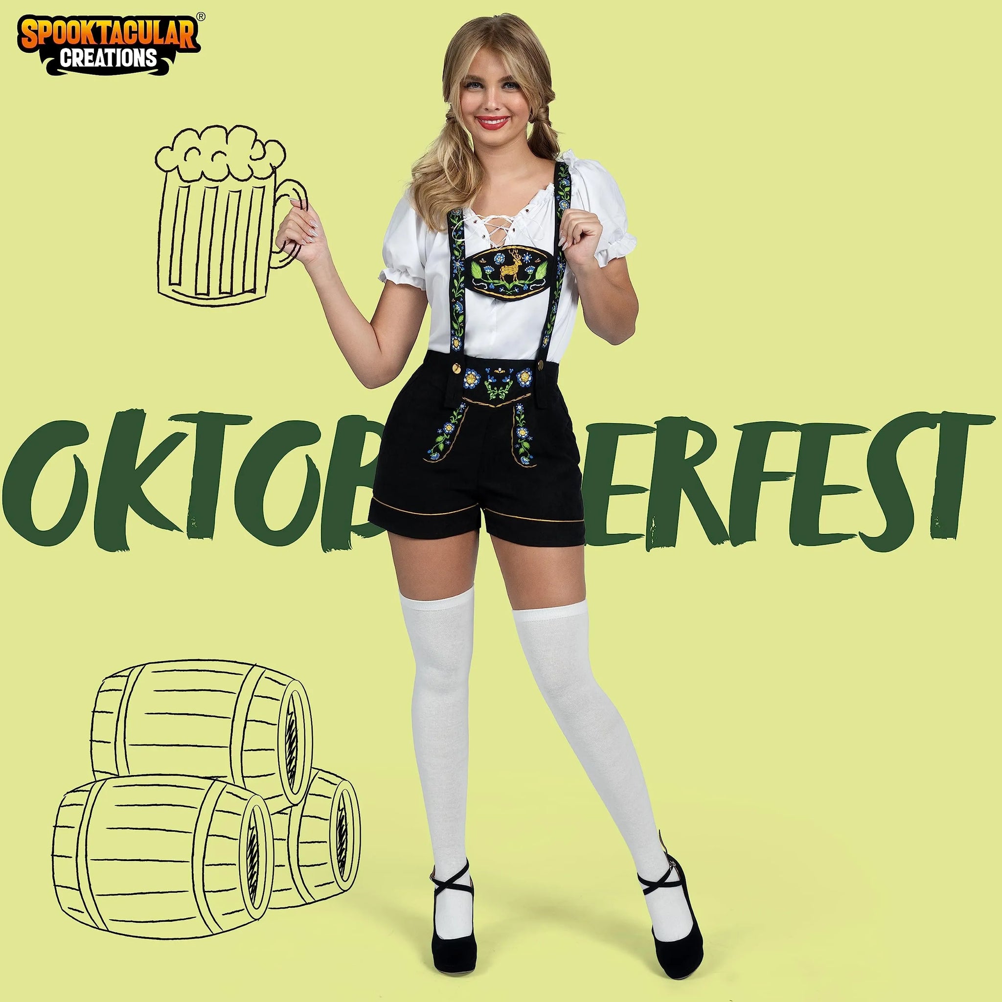 German Oktoberfest Beer Girl Costume Set for Adult Halloween Dress Up | Spooktacular Creations German Oktoberfest Beer Girl Costume Set for Adult Halloween Dress Up | Spooktacular Creations