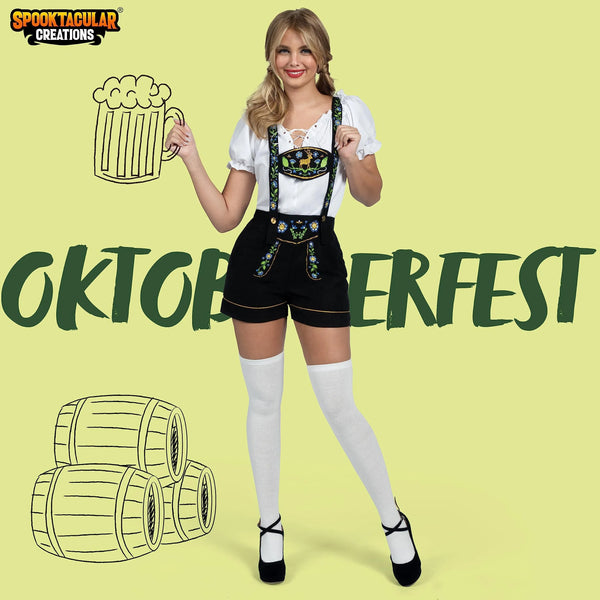 German Oktoberfest Beer Girl Costume Set for Adult Halloween Dress Up Party