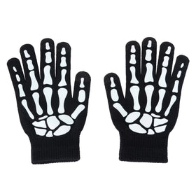 Halloween Skeleton Gloves with Touchscreen for Adults, Kids