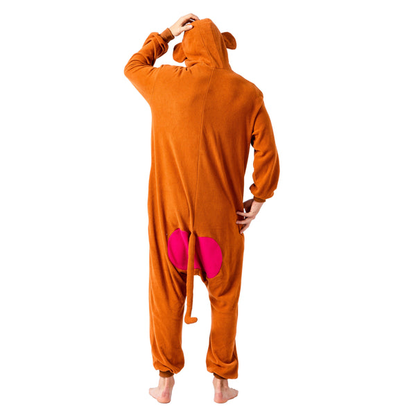 Unisex Adult Pajama Plush Onesie Monkey Animal Costume - Spooktacular Creations