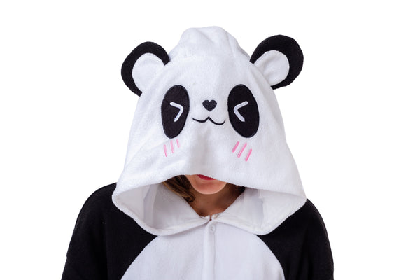 Unisex Adult Pajama Plush Onesie Panda Animal Costume - Spooktacular Creations