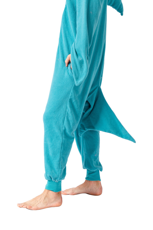Unisex Adult Pajama Plush Onesie Shark Animal Costume - Spooktacular Creations