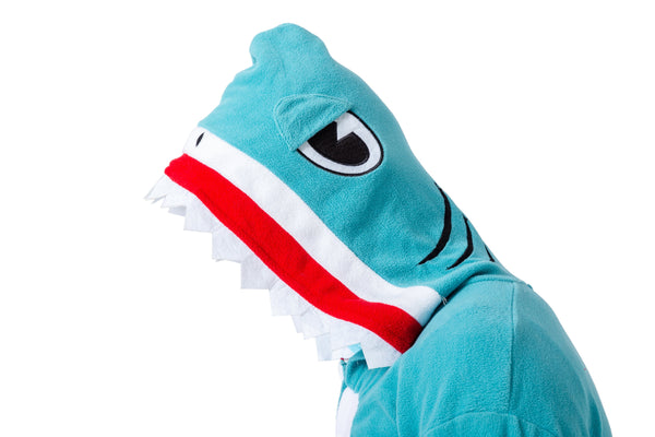 Unisex Adult Pajama Plush Onesie Shark Animal Costume - Spooktacular Creations