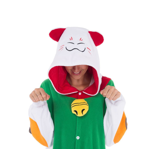 Lucky Cat Onesie Pajama Costume - Adult - Spooktacular Creations