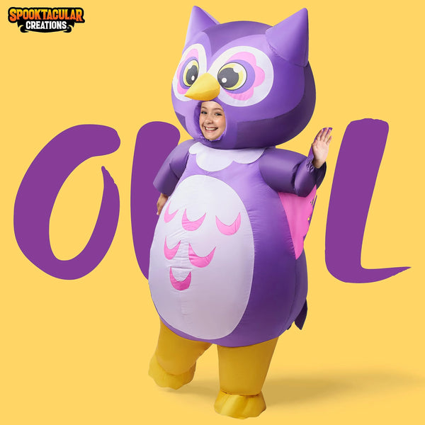 Kids Inflatable Costume, Purple Owl Air Blow Up Costumes