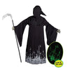 Grim Reaper Scary Skeleton Halloween Costumes with Glow Pattern for Men - Spooktacular Creations