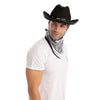 Black Cowboy Hat with 3 Bandanas