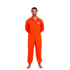 Prisoner Jumpsuit Orange Prison Escaped Inmate Jailbird Coverall Costume with Name Tag - Spooktacular Creations