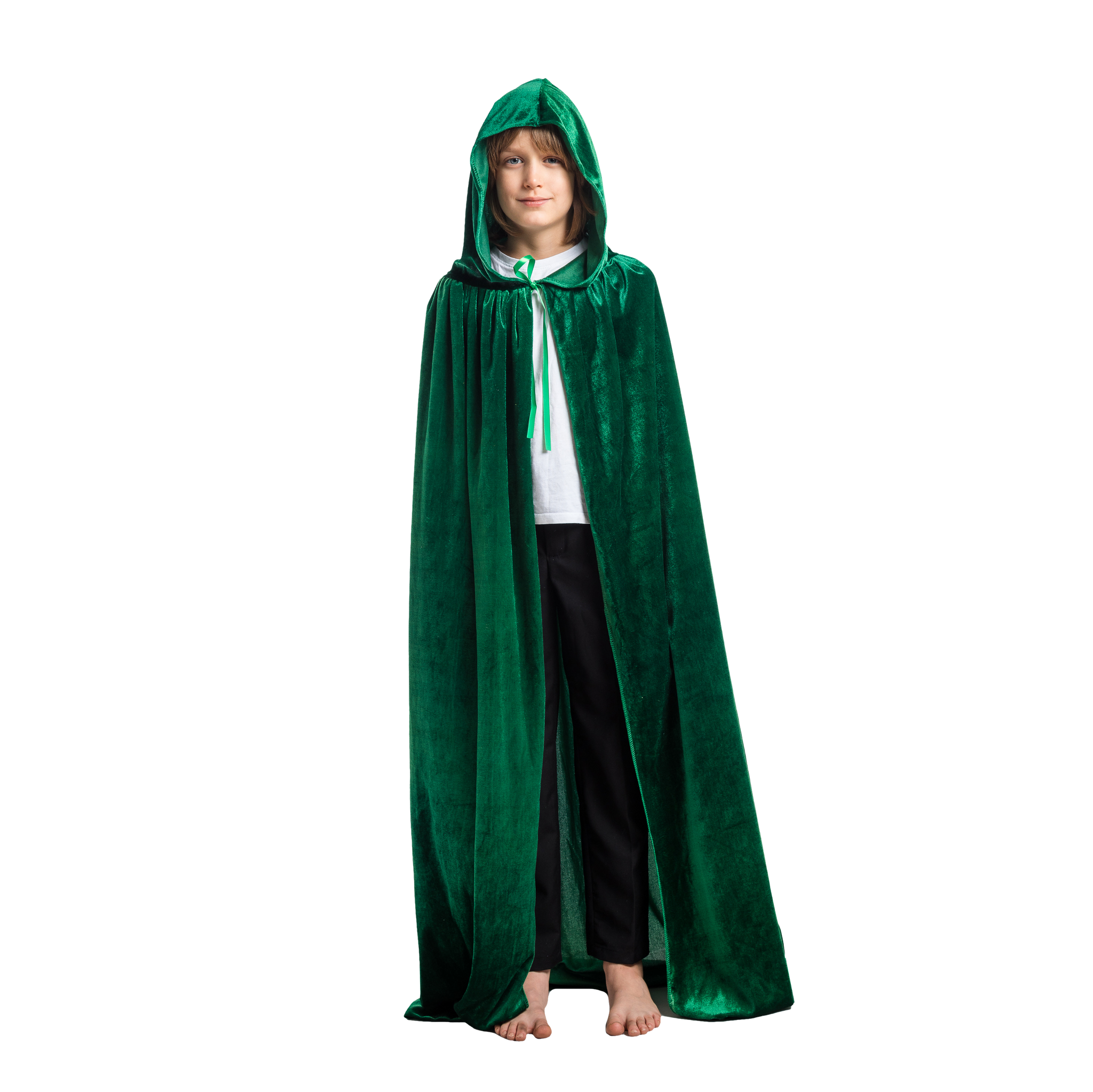 Long velvet cape with top hood