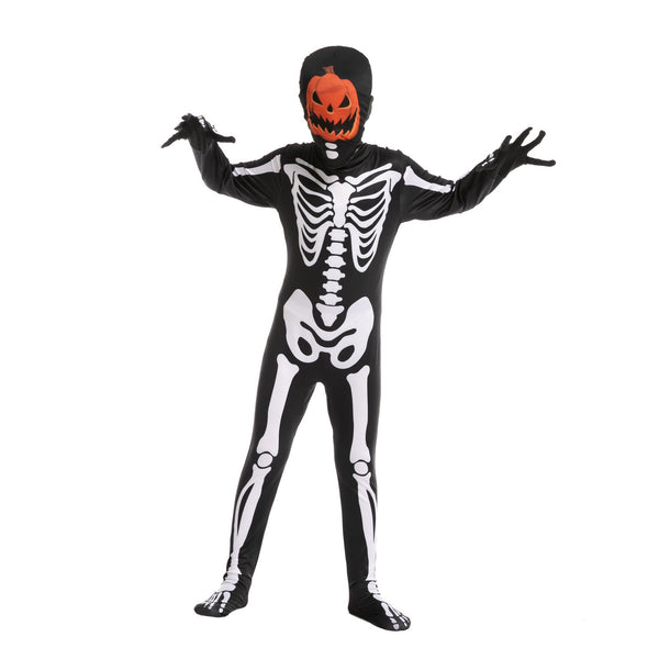 Pumpkin Second Skin Skeleton Costume - Child