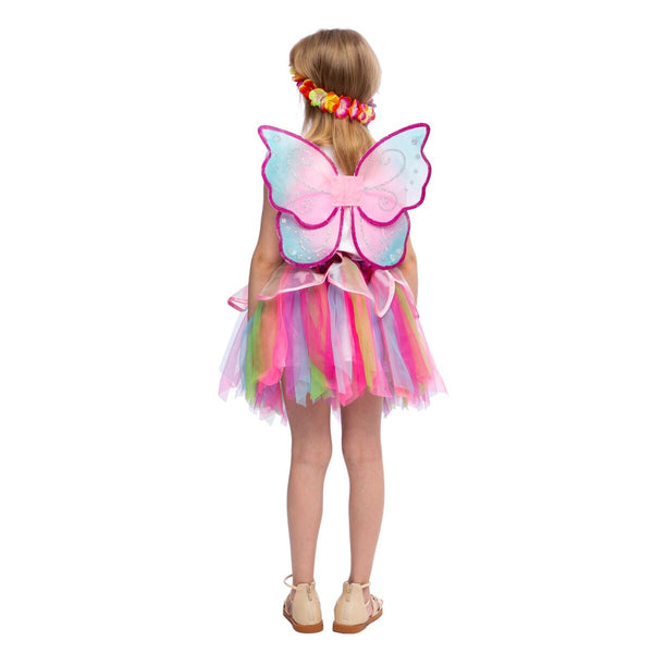 Pink Rainbow Fairy Princess Costume for Girls Dress Up with Tutu Dress and Accessories - Spooktacular Creations