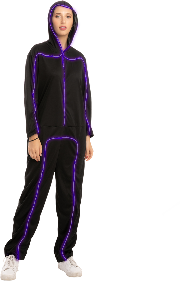 Purple LED Costume LED Stickman Costume - Adult