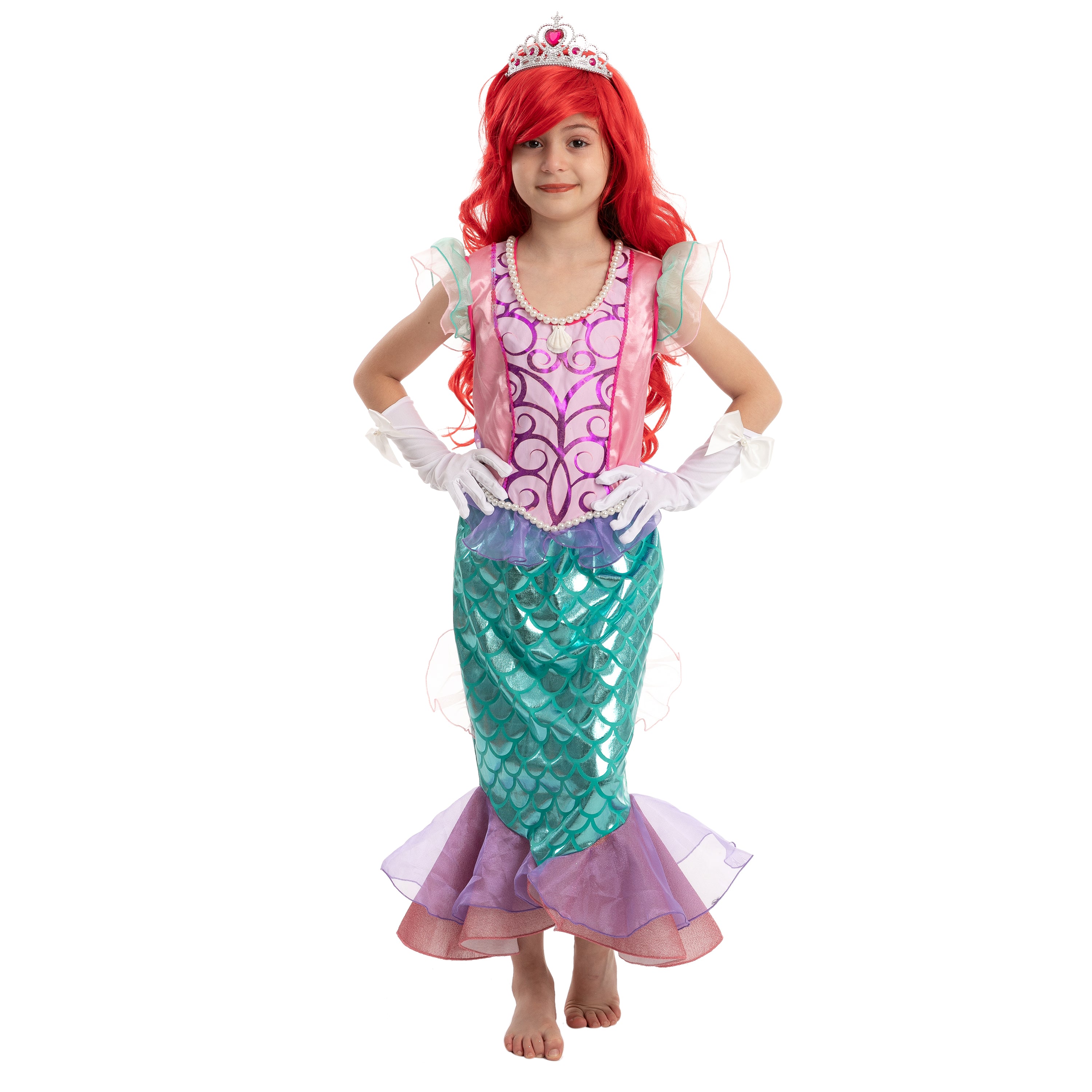 mermaid fancy dress competition HalloweenCostumes.com Large Girl Playful Mermaid Kid's Costume, Pink/Purple