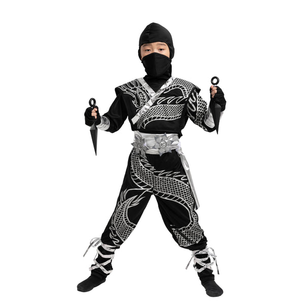 Silver Ninja Dragon Costumes - Child