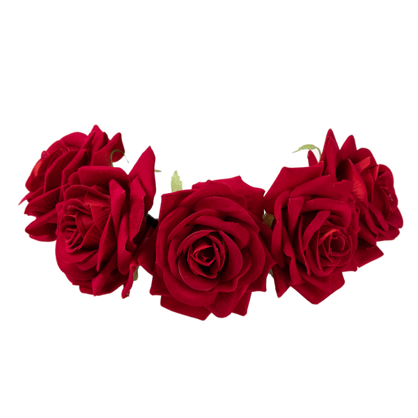 Day of the Dead Cosplay - Elastic Headband with Rose, Face Tattoo