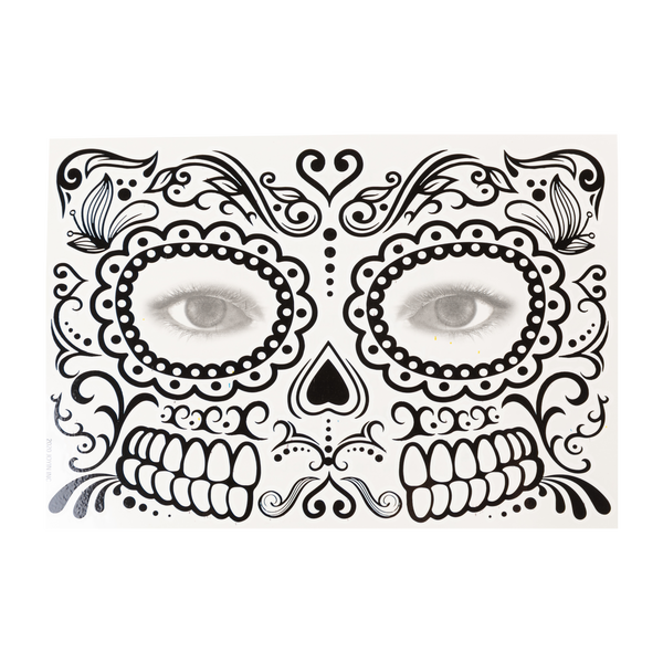 Day of the Dead Cosplay - Headband with Rose and Veil, Face Tattoo