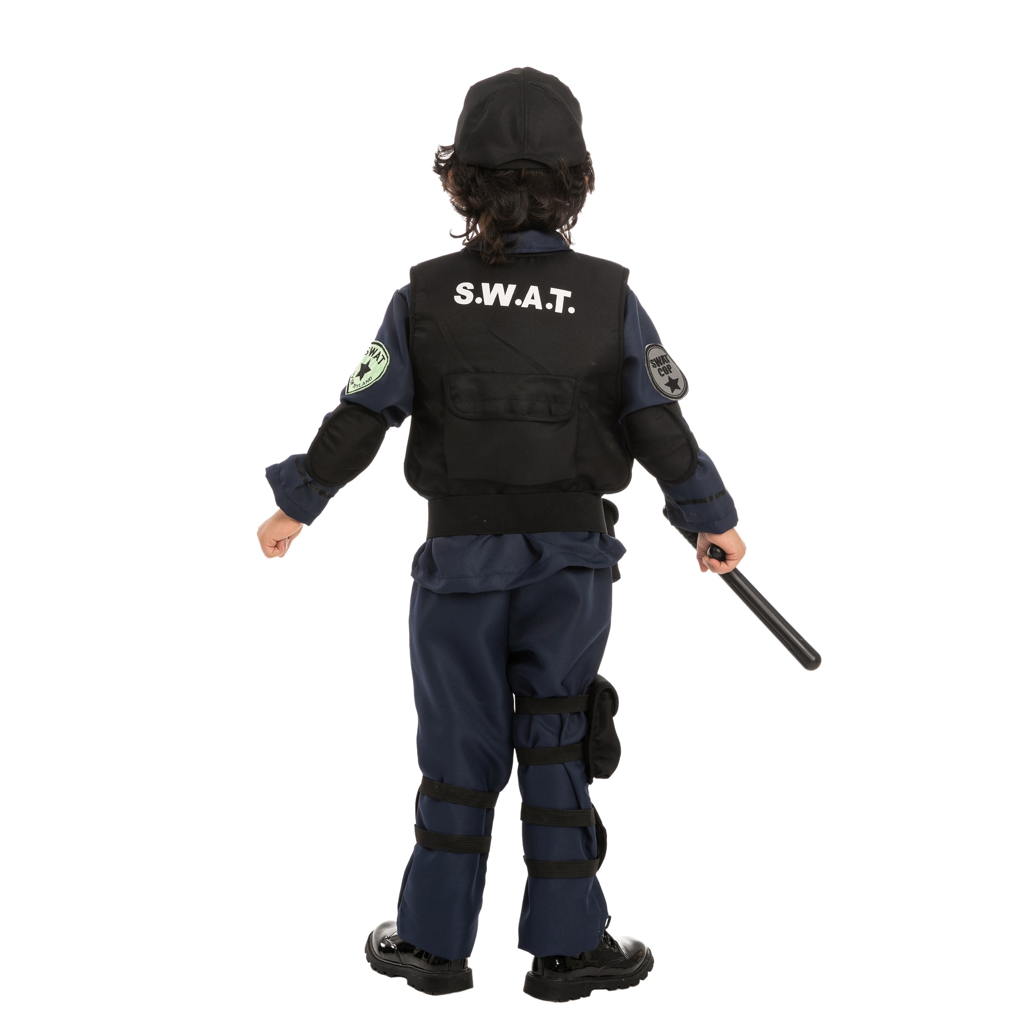 Kids SWAT Police Costume Set With Helmet & Accessories - Role Play Outfit For Boys