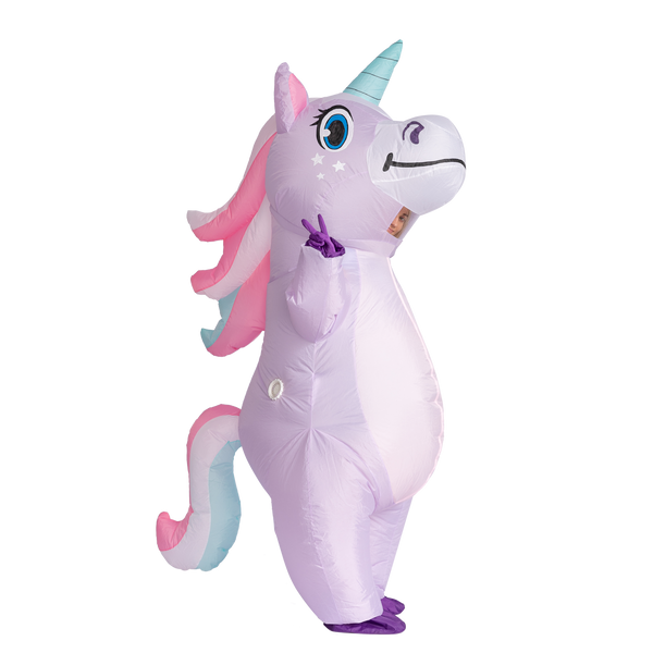 Inflatable Purple Rainbow Unicorn Costume | Spooktacular Creations