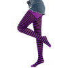 Women's Nylon Striped Tights Black/Purple - Standard, 3 Pack