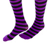 Women's Nylon Striped Tights Black/Purple - Standard, 3 Pack