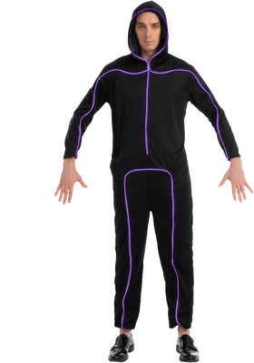 Purple LED Stick Figure Costume LED Stickman Costume - Adult