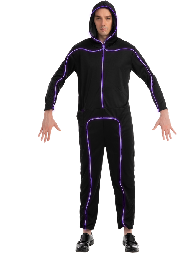 Purple LED Costume LED Stickman Costume - Adult