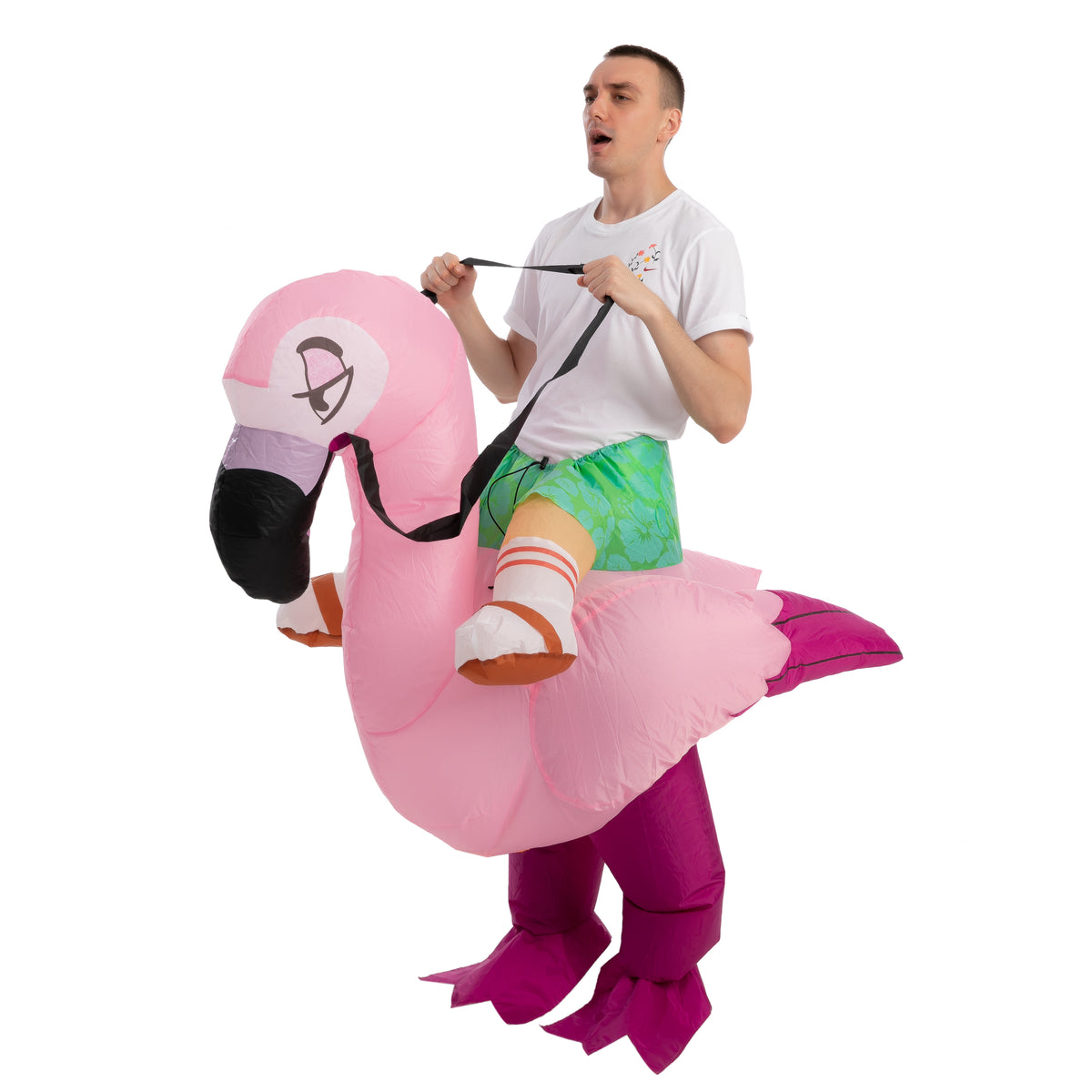 Inflatable Ride-On Flamingo Costume | Spooktacular Creations