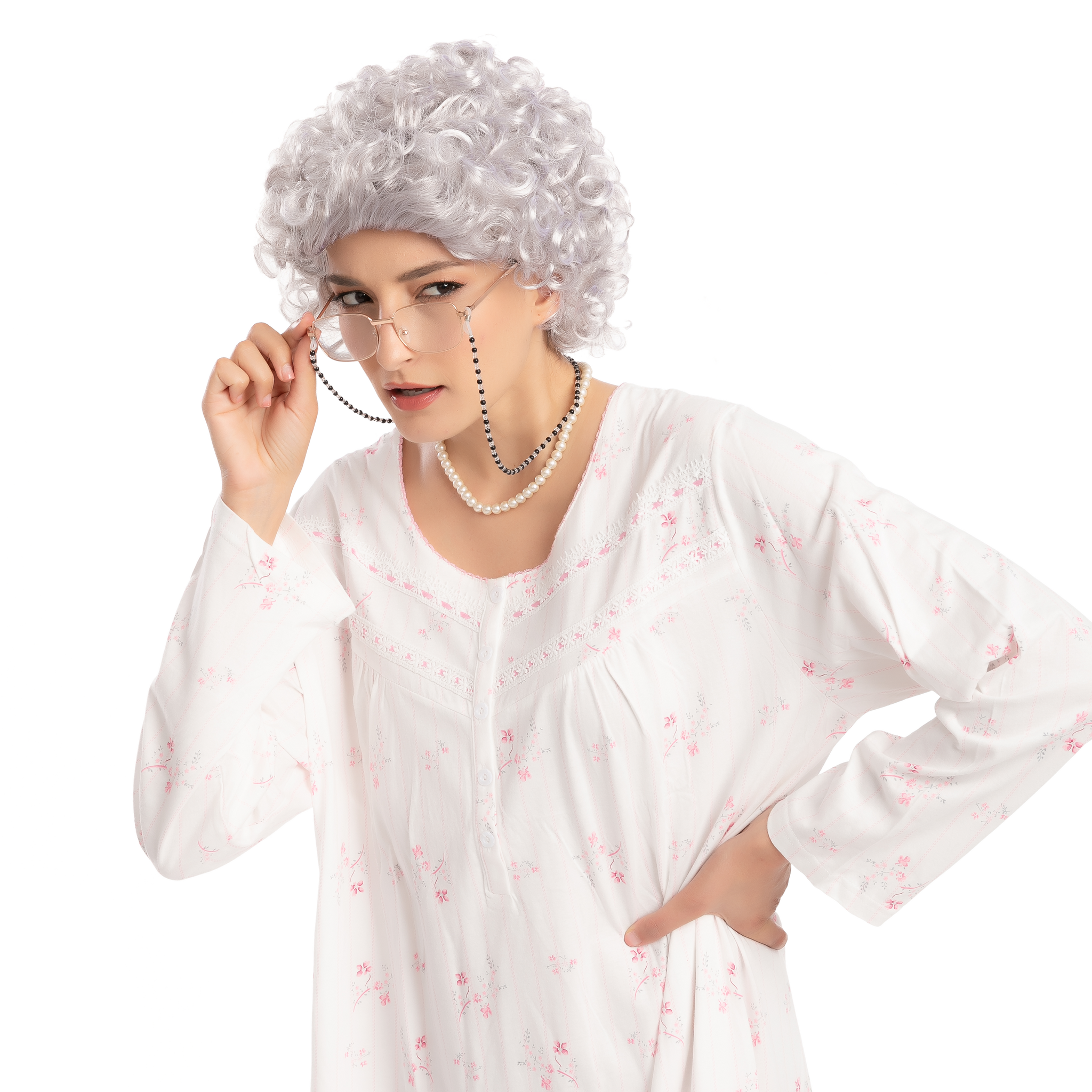 White wig grandma top
