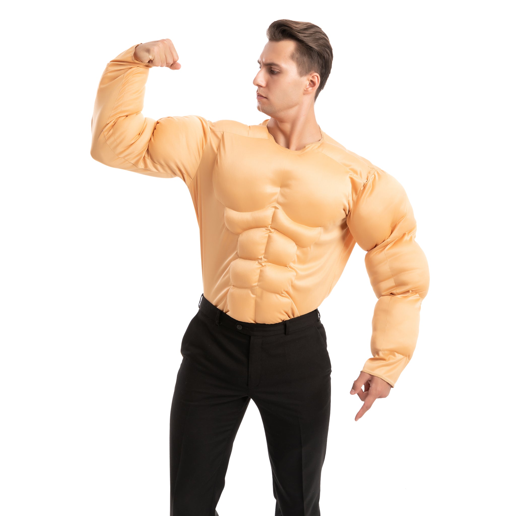 Strong Muscle Man Funny Costume T-shirts with Sleeve 