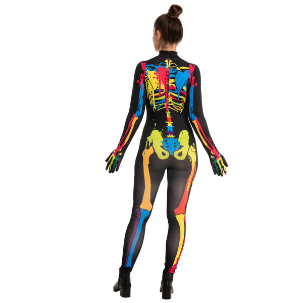 Colorful Skin-tight Skeleton Costume, Adult