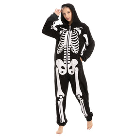Skeleton Plush Pajamas jumpsuit - Adult
