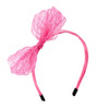 Pink 80s Halloween Accessory Set with Lace Headband, Earrings, Fishnet Gloves, Bracelets, Necklace