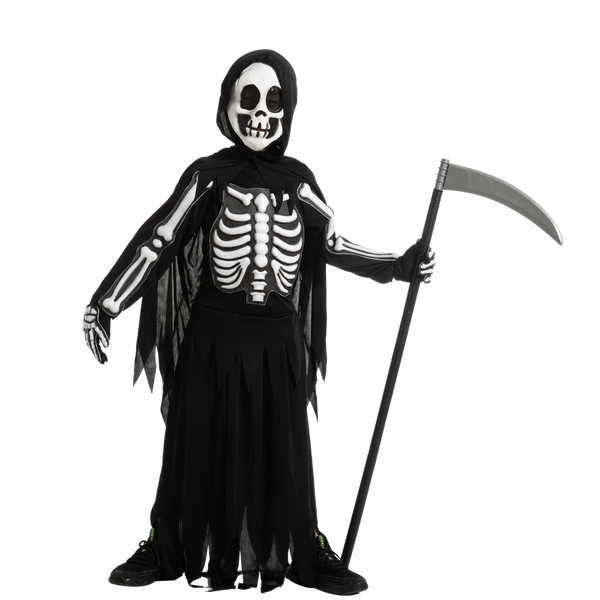 Grim Reaper Skeleton Costume for Boys Cosplay