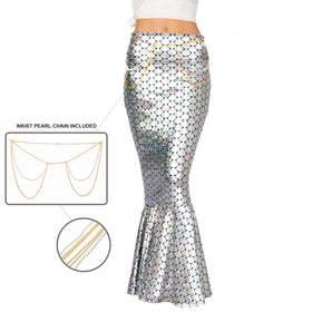 Metallic Hologram Shiny Mermaid Skirt Costume Cosplay - Adult