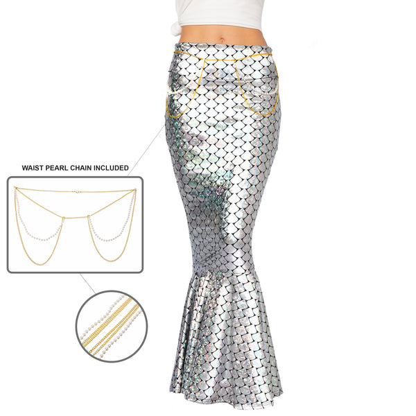 Metallic Hologram Shiny Mermaid Skirt Costume - Adult - Spooktacular Creations