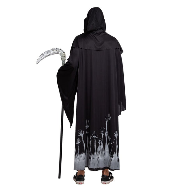 Grim Reaper Scary Skeleton Halloween Costumes with Glow Pattern for Men - Spooktacular Creations