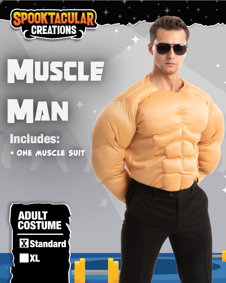 Strong Muscle Man Funny Costume T-shirts with sleeve -  Portugal