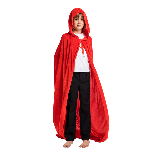 Long Hooded Cloak Velvet Cape Red Riding Hood Cosplay Costume