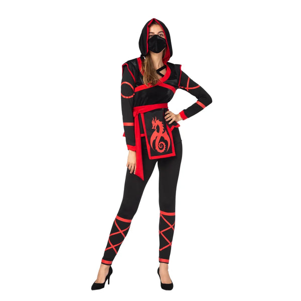 Sexy Darkness Obstacle course competitor Costume for Women with Ninja Mask