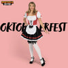 Women German Oktoberfest Costume Set, Black and Red German Beer Girl Dress
