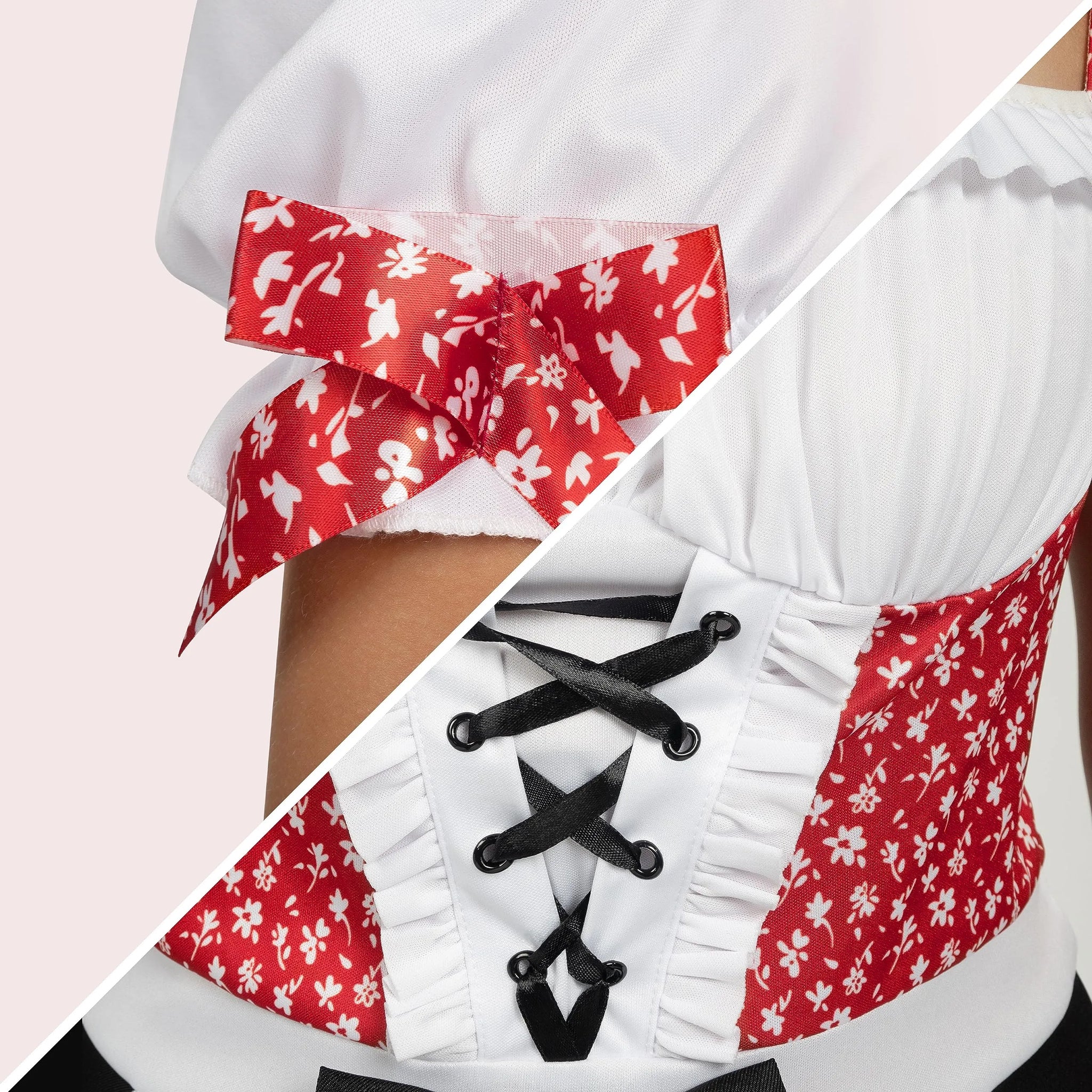 Women German Oktoberfest Costume Set Black and Red German Beer Girl D Spooktacular Creations