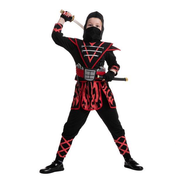 Samurai Red Ninja Costume for Girls Cosplay- Child