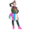 Funky Bones Colorful Skeleton Deluxe Costume for Girls Cosplay